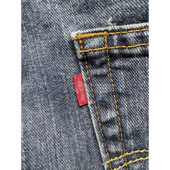 Levis Jeans Men 36x30 Blue 550 Relaxed Fit Straight Medium Wash Denim Vintage 04 - Picture 7 of 9